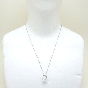 TIFFANY Lock Pendant Necklace Diamonds White